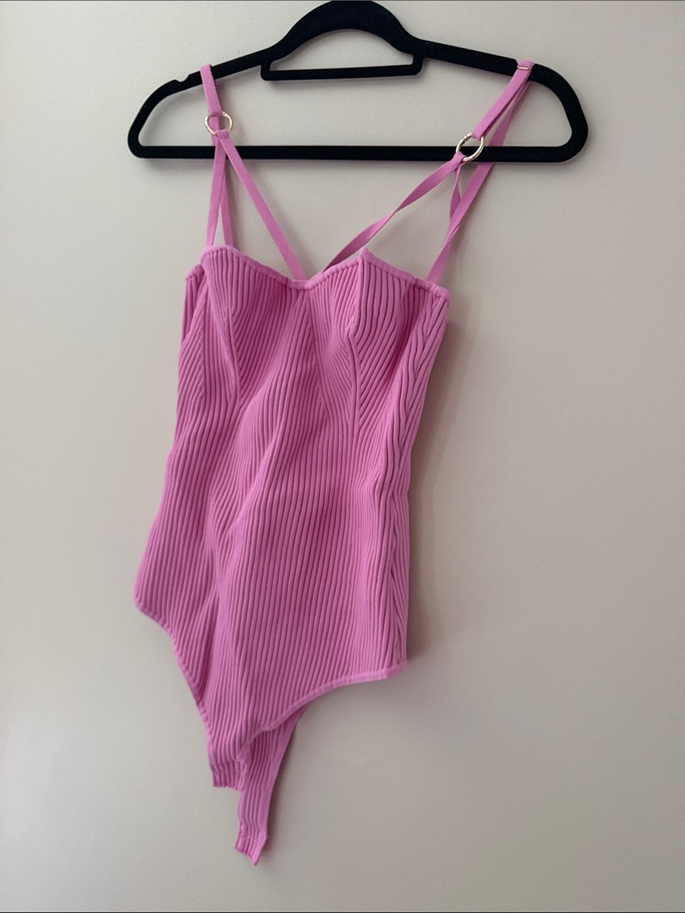 NICHOLAS Pink Ribbed Bodysuit
